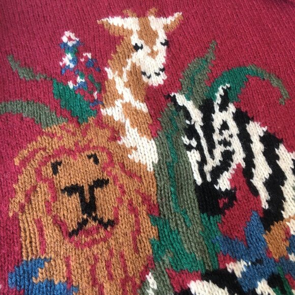 Vintage 80s Wool Novelty Animal Sweater - Picture 3 of 6
